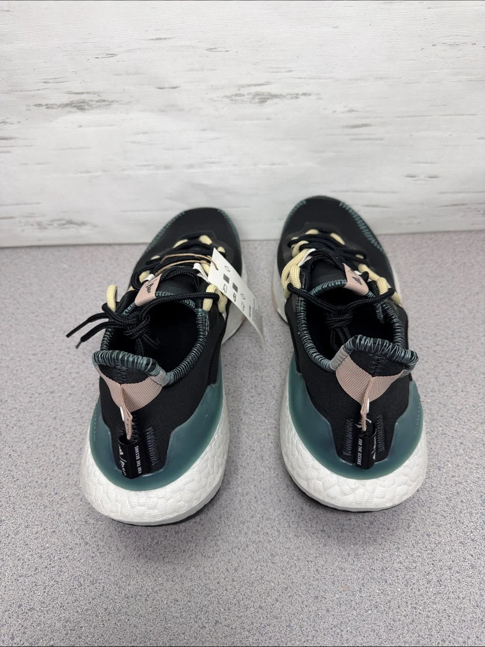 adidas Men’s Black Sneakers with Teal and Cream Accents